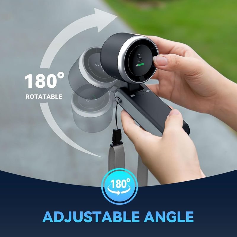 4-in-1 Neck Wearable Turbo Mini Fan - USB Rechargeable, Foldable & Portable For Outdoor, Travel, Camping & Office Use_voghion.com