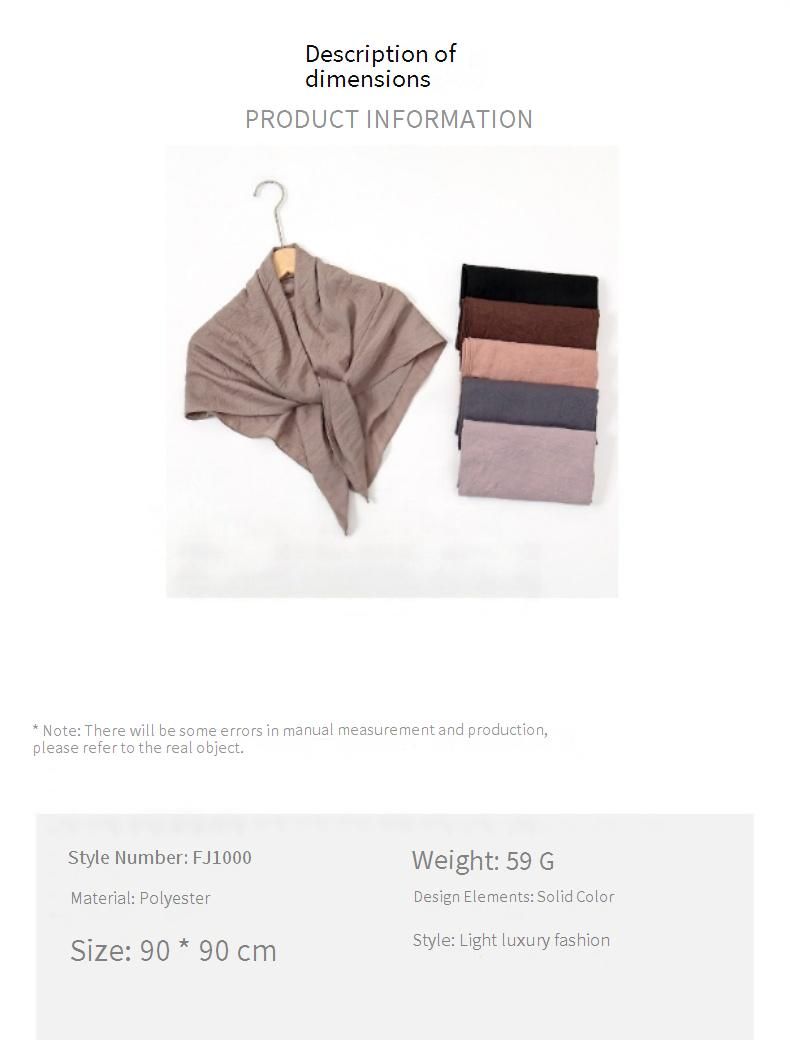 Women's Scarve Ethnic Style Shawl Spring And Autumn Retro Literary Solid Color Square Scarf Fashionable Temperament Head Scarf_voghion.com