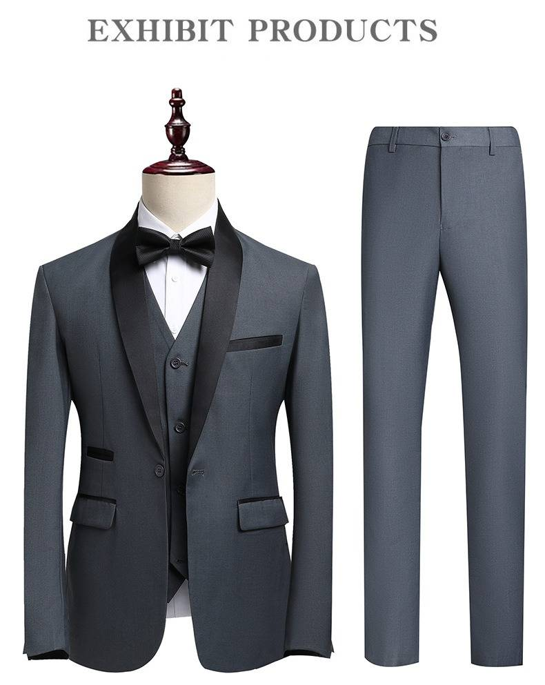 Completo da uomo slim fit premium – Blazer, gilet e pantaloni da lavoro e da cerimonia (nero, blu navy, bordeaux, grigio) – dalla M alla 6XL_voghion.com