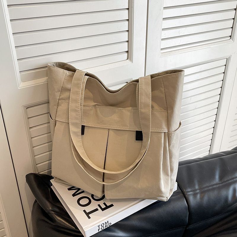 Bolso de lona informal de tela, nuevo, de gran capacidad, para estudiantes y mujeres_voghion.com