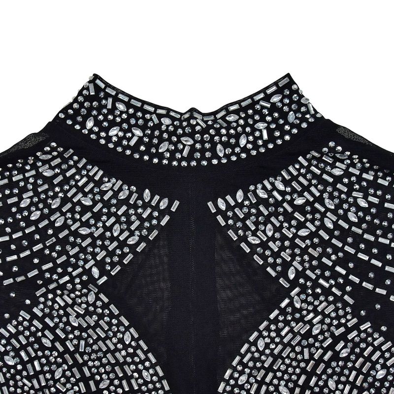 Vêtements pour femmes mode femmes couleur unie maille presse perceuse sans manches pantalon combinaison_voghion.com
