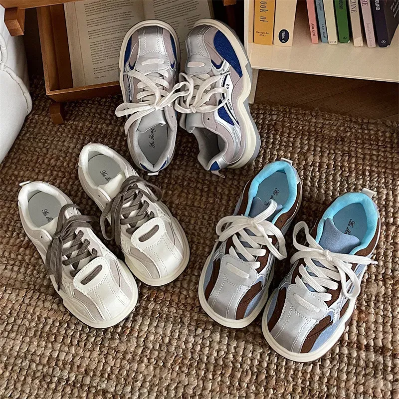 Paris Style Small Thick Soled Dad For Women New Spring Autumn Versatile Lightweight And Height Increasing Casual Shoes_voghion.com