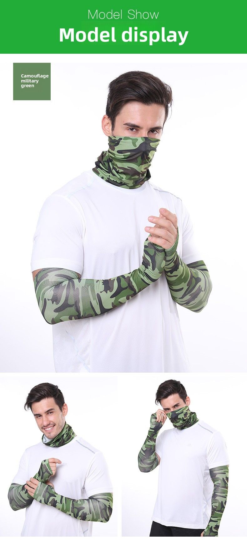 Ensemble de protection solaire pour le sport, foulard de cyclisme, soie glacée, séchage rapide, respirant, pêche, cou, manches, équipement_voghion.com