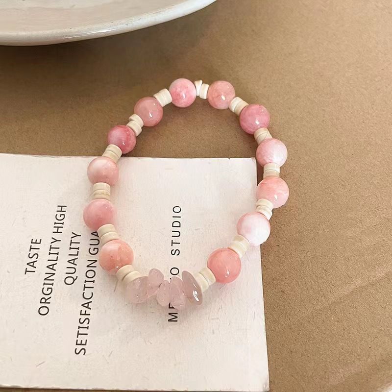 Nouveau bracelet minimaliste en perles de dopamine chinoises pour femme, style macaron, bijou polyvalent et coloré._voghion.com
