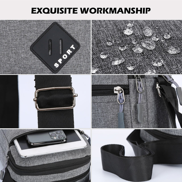 2022 Messenger-taske til mænd Crossbody-skuldertasker, lille slynge-pakke til mænd, til arbejde, vandtæt Oxford-pakker, taske-taske_voghion.com