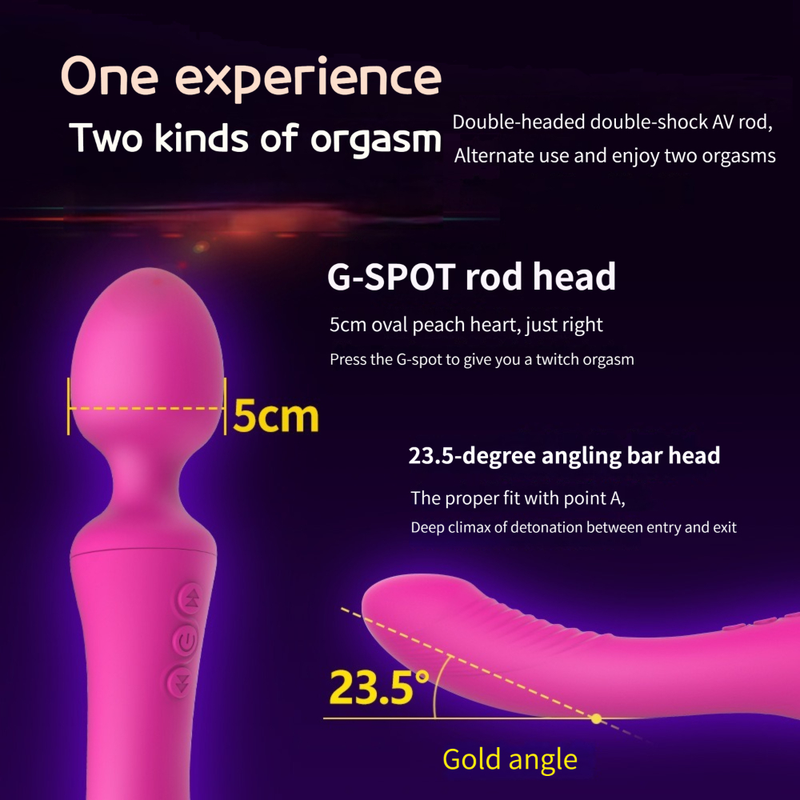 2023USB AM56 Doppia testa di ricarica Forte vibrazione AV vibratore femminile G-Spot masturbarsi Orgasmo anale Se 2024_voghion.com