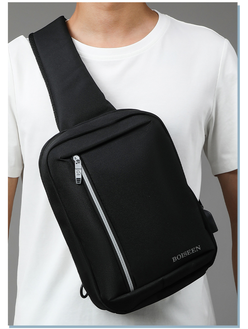 Boiseen nuovo marsupio da uomo cross-border business grande capacità borsa a tracolla con cerniera borsa portaoggetti con ricarica USB all'ingrosso_voghion.com