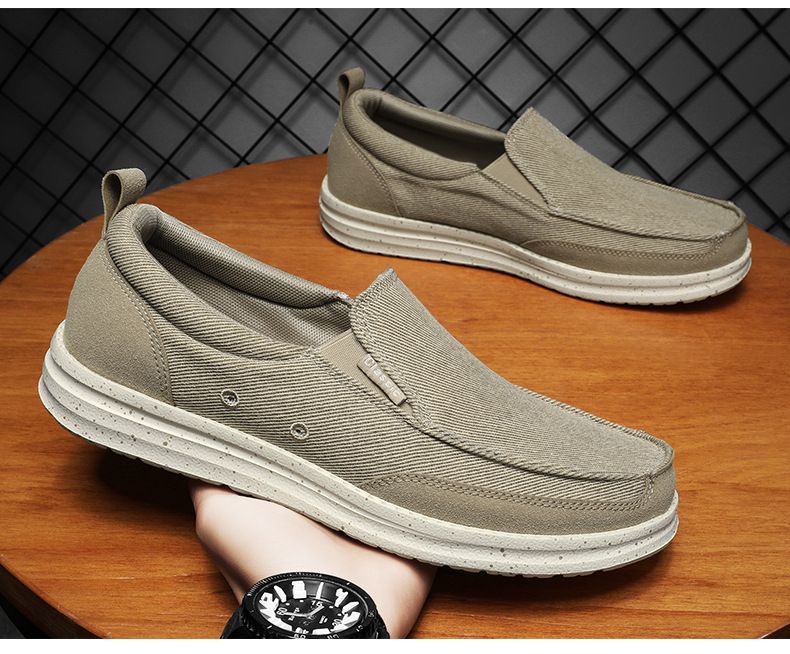 Nouveaux mocassins en toile de grande taille, chaussures décontractées en tissu populaires pour le printemps et l'été, chaussures pour hommes ultra légères_voghion.com