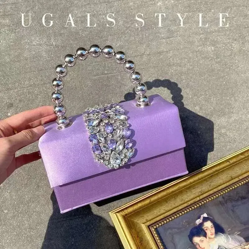 Borsa a mano da donna in raso, con cristalli quadrati e brillanti, con strass, da sera, per matrimonio, festa, pochette, borsa a tracolla_voghion.com