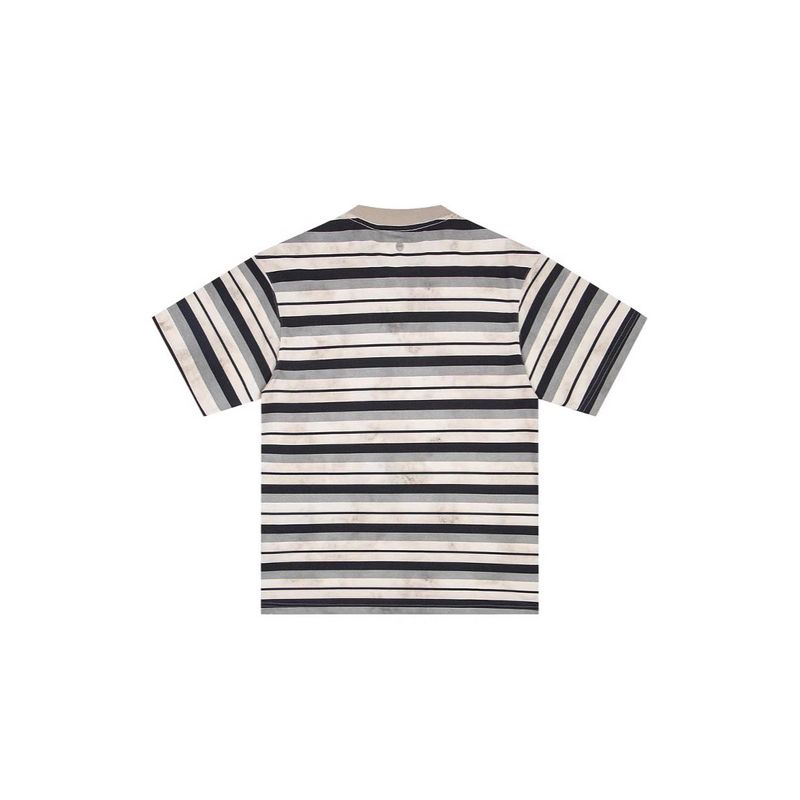 【Gao Hanyu Stesso Stile】GOODBRAND Maglietta a maniche corte ampia a righe effetto consumato, semplice_voghion.com