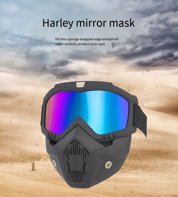 Lunettes de protection pour moto d'extérieur Lunettes de protection coupe-vent pour écran facial Casque de conduite tout-terrain anti-poussière Lunettes pour hommes et femmes_voghion.com