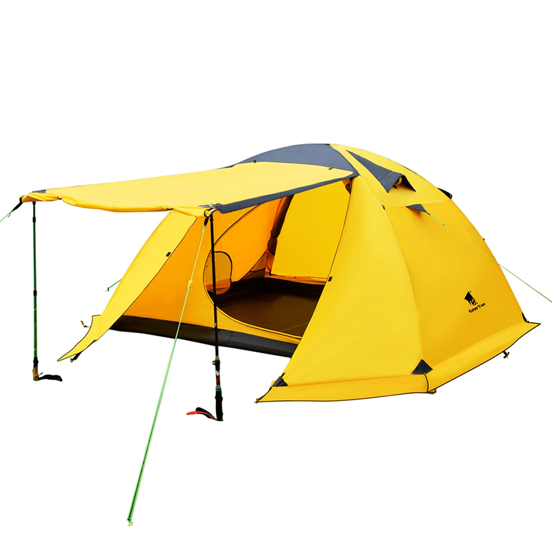 Rucksackzelt für 2 Personen, 1-lagiges Doppelschicht-Design, Oberlicht + Mesh zur Verbesserung der Atmungsaktivität, geeignet für Familiencamping, Wandern, Jagen_voghion.com