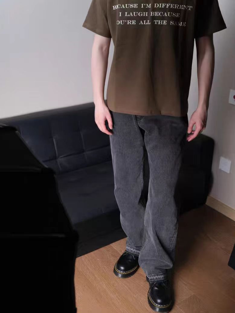 Jeans da uomo, sartoriali tridimensionali, larghi e larghi, con baffi di gatto strappati, per uomo e donna_voghion.com