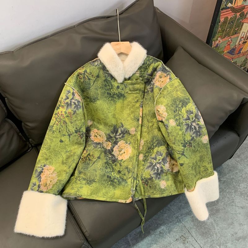 Giacca da donna in pelliccia sintetica di visone, indossabile in due modi, cappotto invernale in stile cinese, lunghezza corta, eleganza retrò, S/M/L_voghion.com