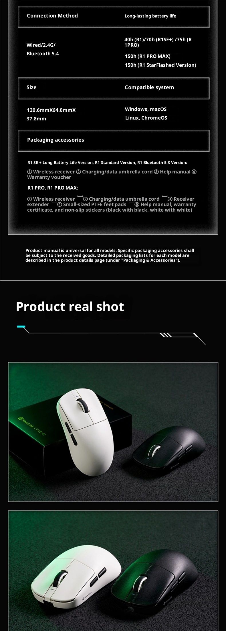 Digitex VXE Dragonfly R1 Star Flash Kabellose Bluetooth-Maus Gaming Office E-Sport Lange Akkulaufzeit Ultraleicht_voghion.com