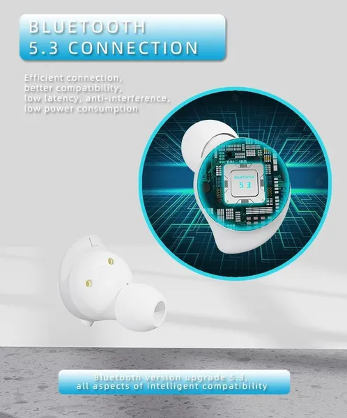 Sports Waterproof Bluetooth Earbuds, TWS Wireless Headphones With Noise Cancellation Mic, Secure Fit For Running, Gym, Workout_voghion.com