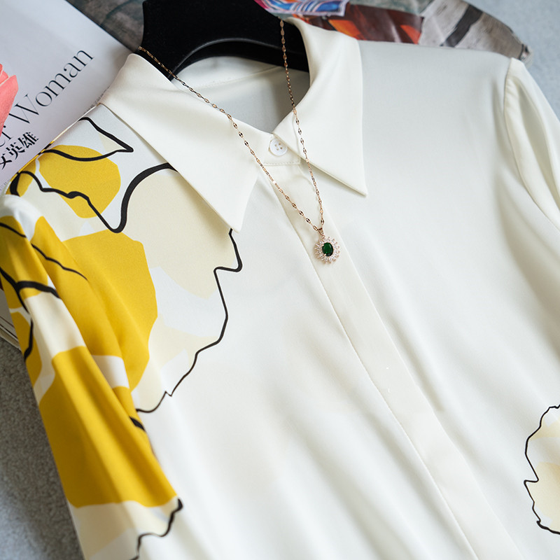 Damenmode-Imitation Maulbeerseide Hemd Langarm_voghion.com