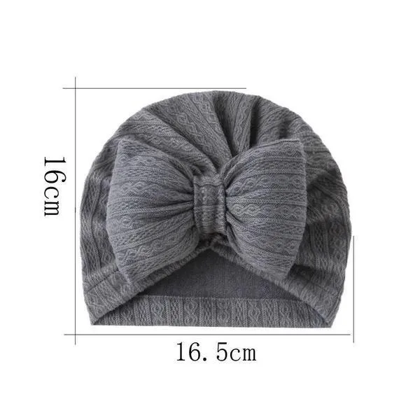 Europe And The United States New Baby Knitted Cotton Big Bow Children's Pullover Hat Boat Hat Baby Headscarf Hat_voghion.com