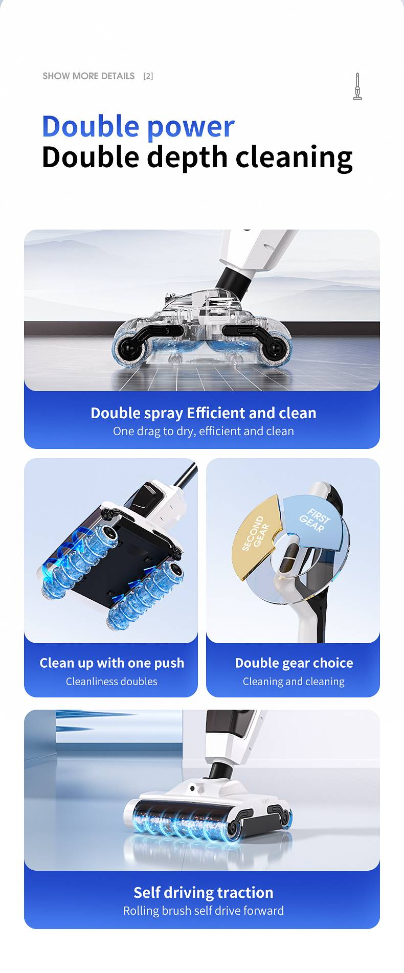Fregadora de suelos doméstica Aspiradora de mano inalámbrica Máquina inteligente para barrer, aspirar y fregar Fregadora eléctrica Alta potencia_voghion.com