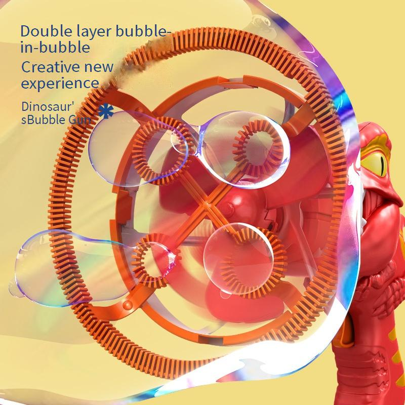 Stroj za mehurčke z dinozavri - avtomatski pihalnik mehurčkov z LED lučkami in neprepustno zasnovo za otroke (poletna igrača za zunanjo uporabo)_voghion.com