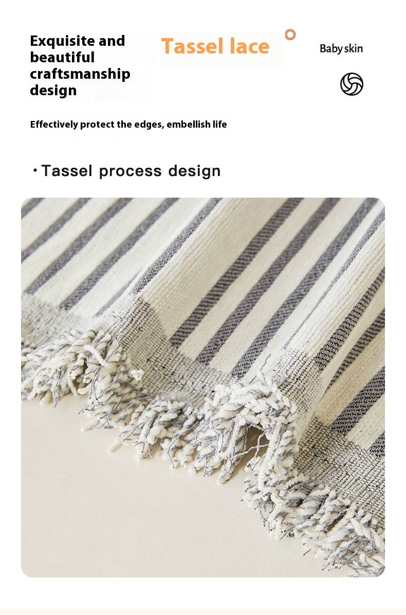 Premium Chenille Sofa Cover With Geometric Design - Modern Striped Couch Protector For 3-Seater Sofa, Multiple Sizes & Colors_voghion.com