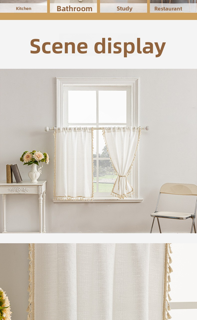 Crinkle Voile Semi-Sheer Curtains - Rod Pocket Design For Windows 70cm-145cm Wide (White, Multiple Sizes) - Light Filtering & Boho Chic Home Decor_voghion.com