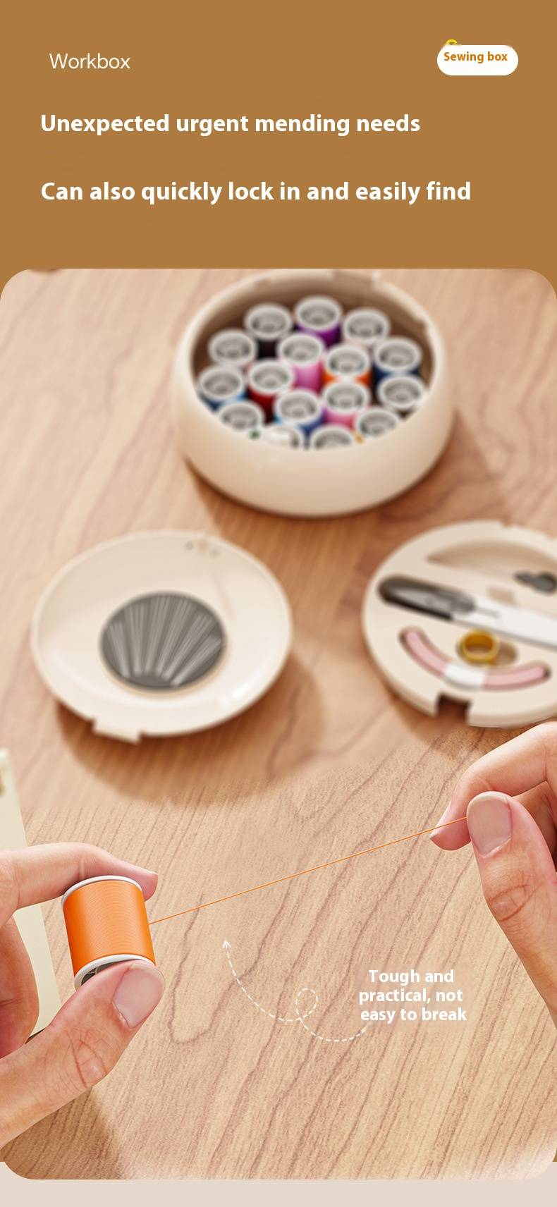Elegant Portable Sewing Kit – ABS Mini Needle & Thread Box For Travel, Home & DIY (White, Compact & Lightweight)_voghion.com