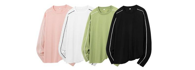 T-shirt unisex oversize a maniche lunghe con spalle scese - Elegante manica raglan e misto cotone traspirante (bianco, rosa, nero, verde)_voghion.com