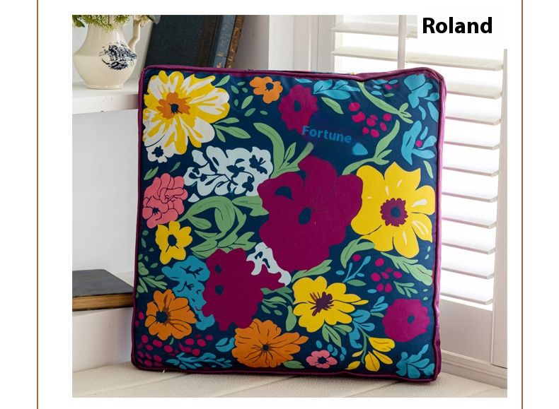 Abnehmbares, waschbares großes Bodenkissen – dicker Polyester-Pouf mit 3D-PP-Baumwollfüllung, Blumenmuster, 60 x 60 cm, stilvolle Sitzgelegenheit für Zuhause und das Büro_voghion.com