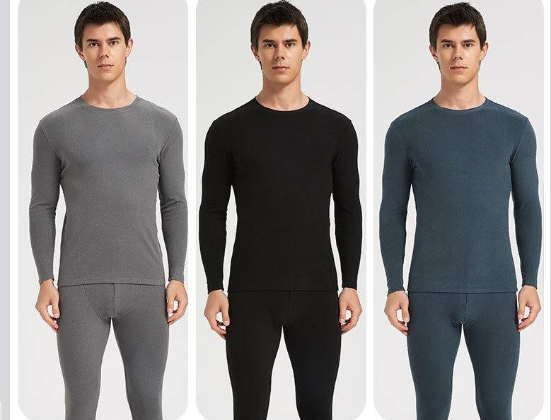 Women's Intimates Unisex Thermal Underwear Set - Double Brushed Fleece Round Neck Base Layer, Stretchy & Anti-Pilling_voghion.com