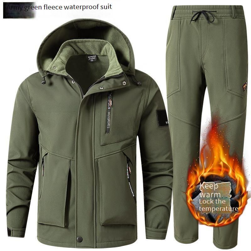 Ensemble veste de ski d'hiver imperméable et coupe-vent doublée polaire pour homme et femme, idéal pour l'équitation, la randonnée et les sports de neige._voghion.com