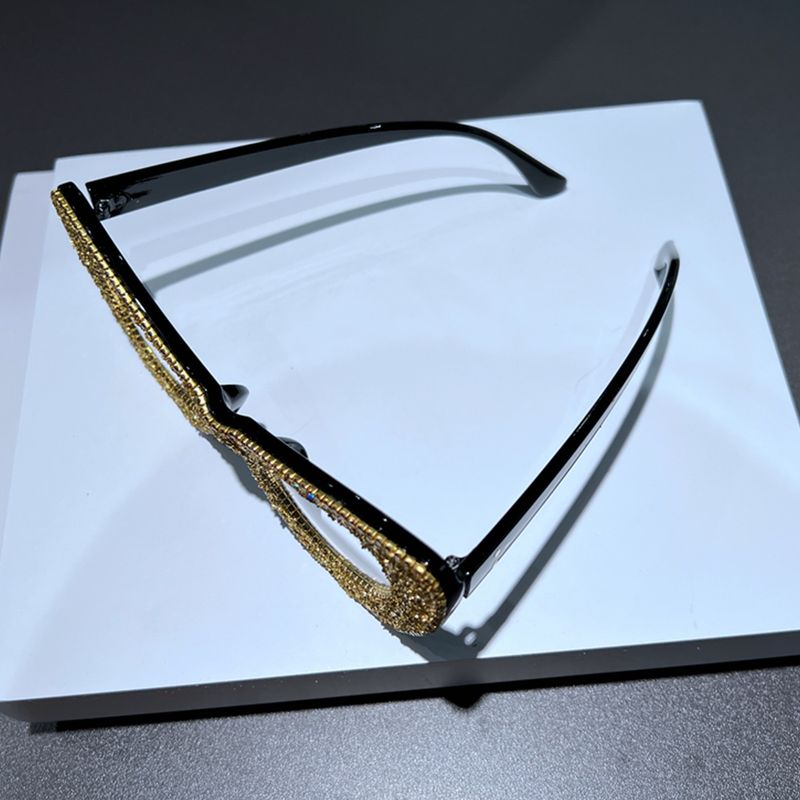 Occhiali da sole piatti con montatura in metallo effetto ghiaia, fatti a mano, stile Cat Eye, personalità, occhiali da sole alla moda, occhiali da sole da celebrità, ragazze hot, stile passerella, da donna_voghion.com