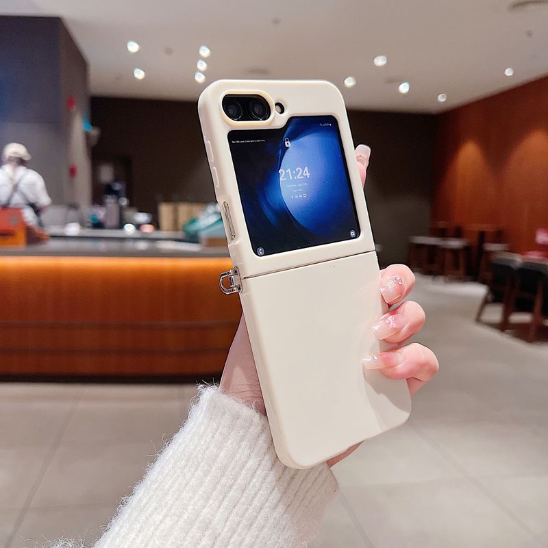 Carcasă de telefon mobilă, culoare bomboane, subțire, moale, pentru Samsung Galaxy Z Flip 3 4 5 6, cu conector metalic, coque funda_voghion.com