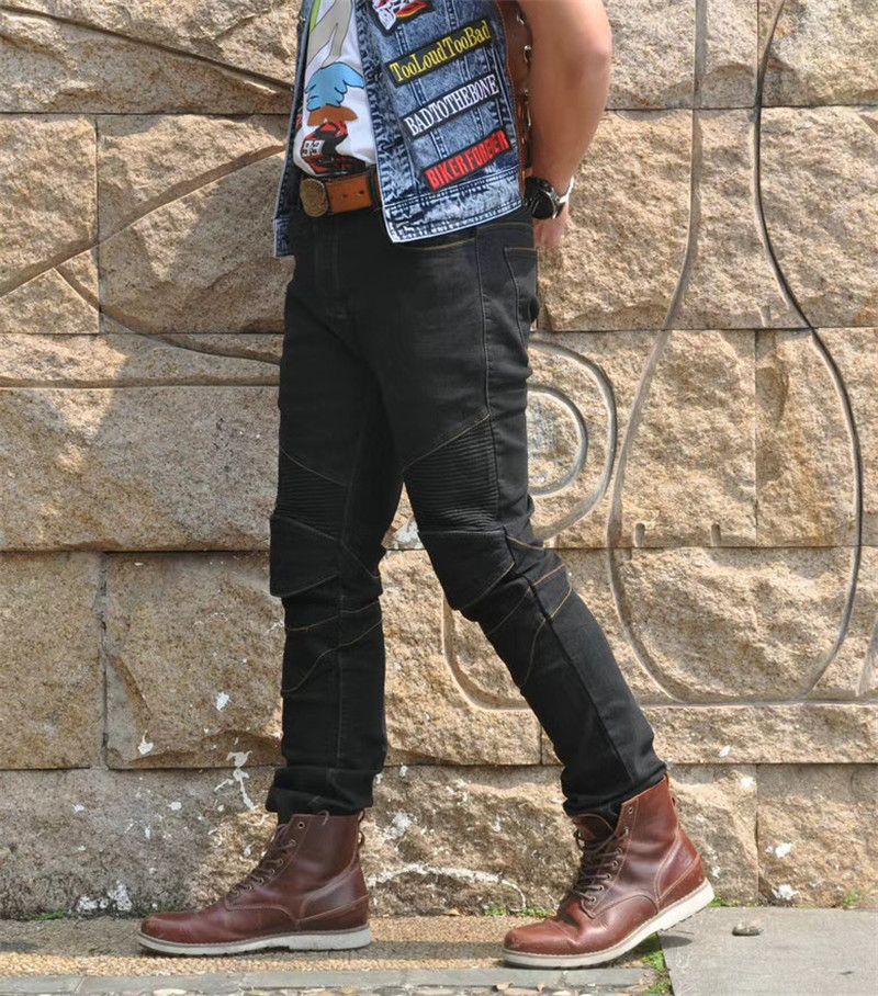 Jeans da motociclista per uomo e donna - Impermeabili, antivento e traspiranti per tutte le stagioni con protezioni integrate per le ginocchia - Denim elasticizzato per il massimo comfort_voghion.com