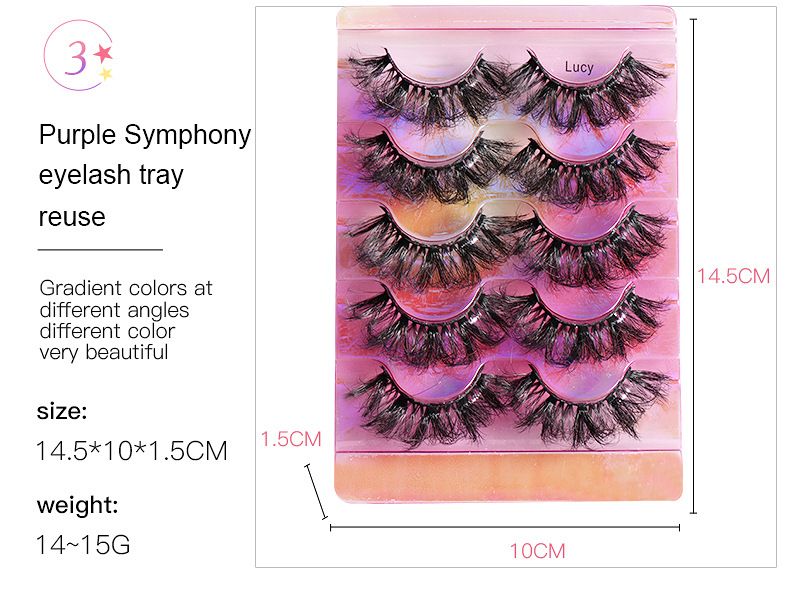 CMAYOME 5-Pairs Colored Faux Mink Eyelashes - Voluminous, Fluffy, Multi-Layered False Lashes For Dramatic & Natural Look_voghion.com