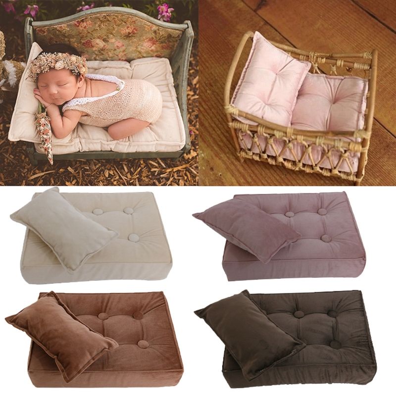 Accesorios para fotografía de recién nacidos, ropa de cama, colchón y almohada, accesorios para sesión de fotos de bebés, telón de fondo para sesiones de fotos de bebés_voghion.com