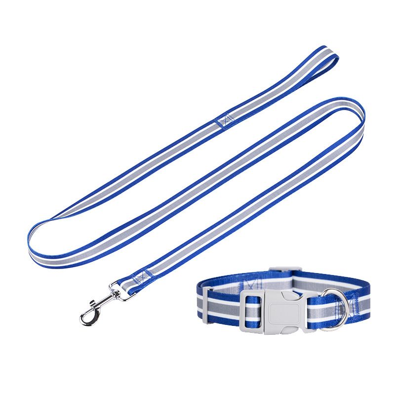 Nova coleira ajustável de nylon para cães pequenos e médios, coleira multicolorida com corrente de arco-íris e corda única para caminhada de cães_voghion.com