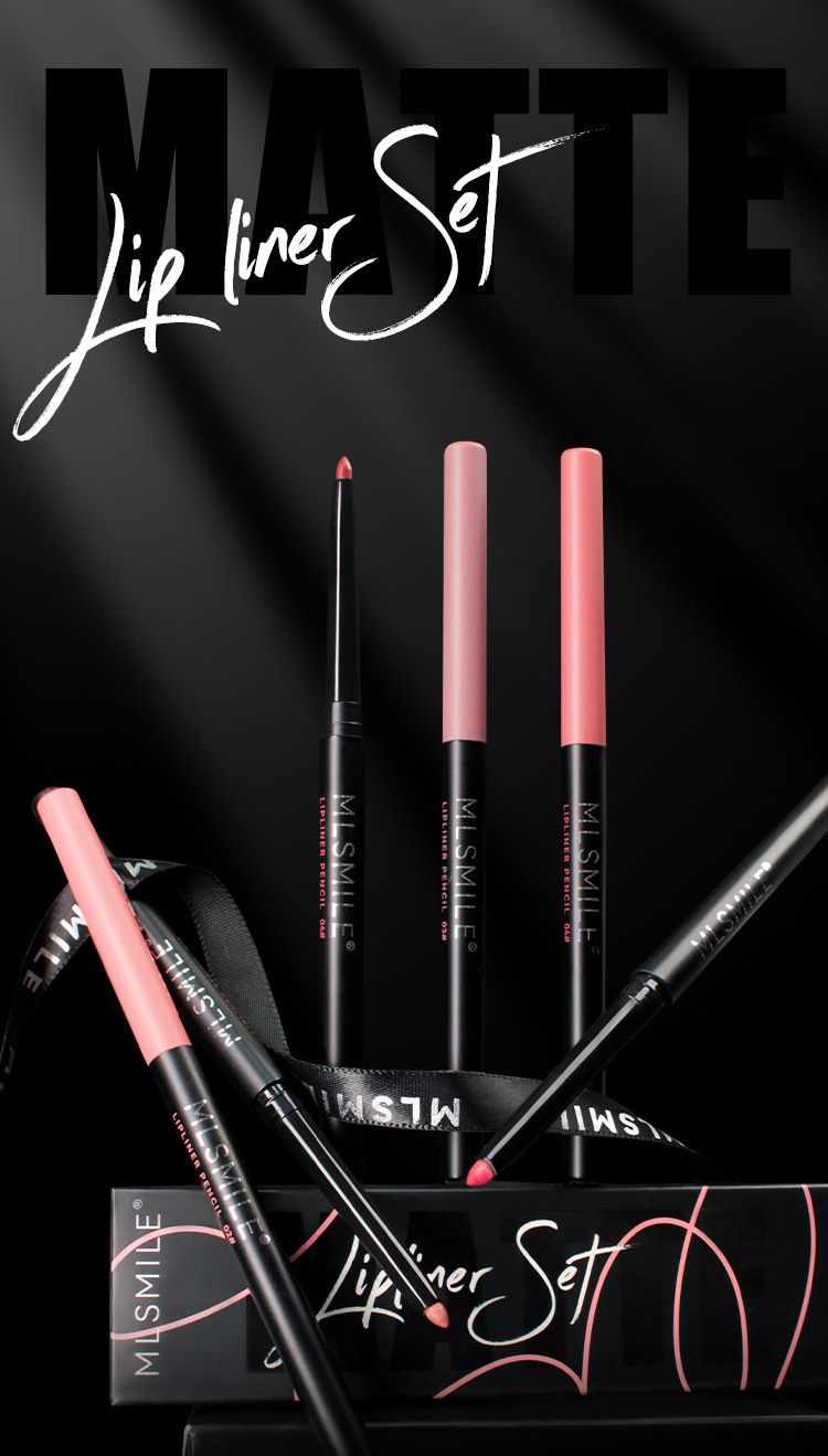 Automatic Rotating Set Waterproof Non-Stick Cup Long-Lasting Matte Lipstick Pen Outline Shape Lip Liner_voghion.com