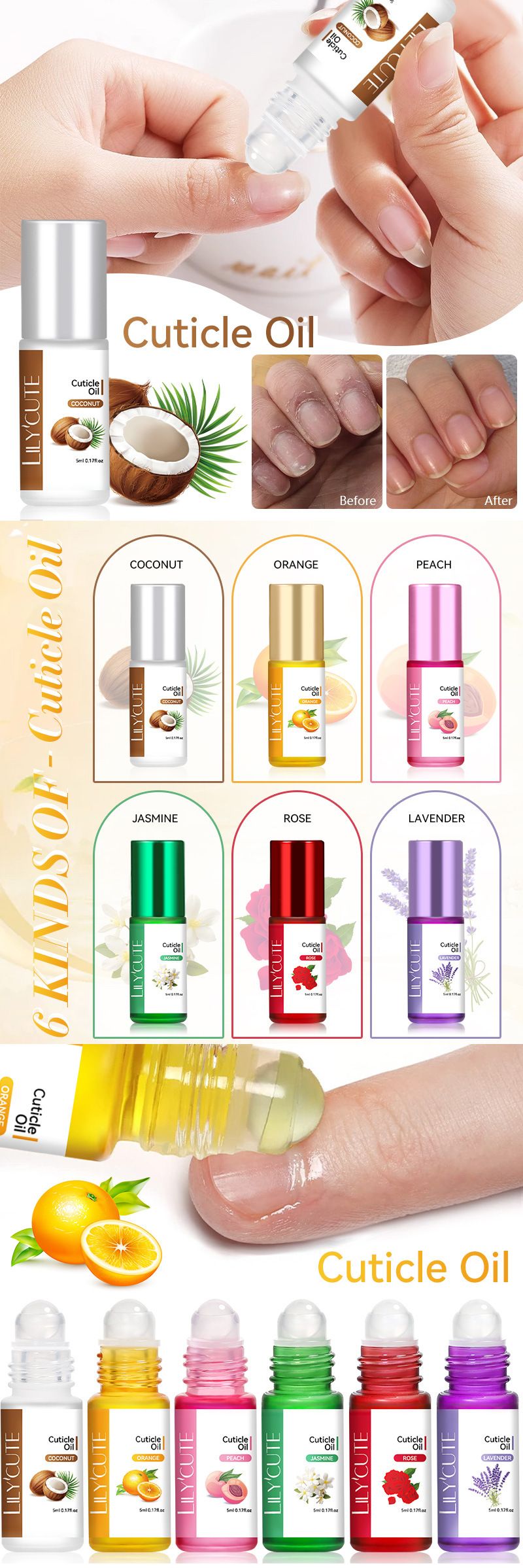 Cuticle Oil Nutrient Pen With Roller Ball - Anti-Split Cuticle Nourishing Oil, Strengthening Nail Edge Care Tool_voghion.com