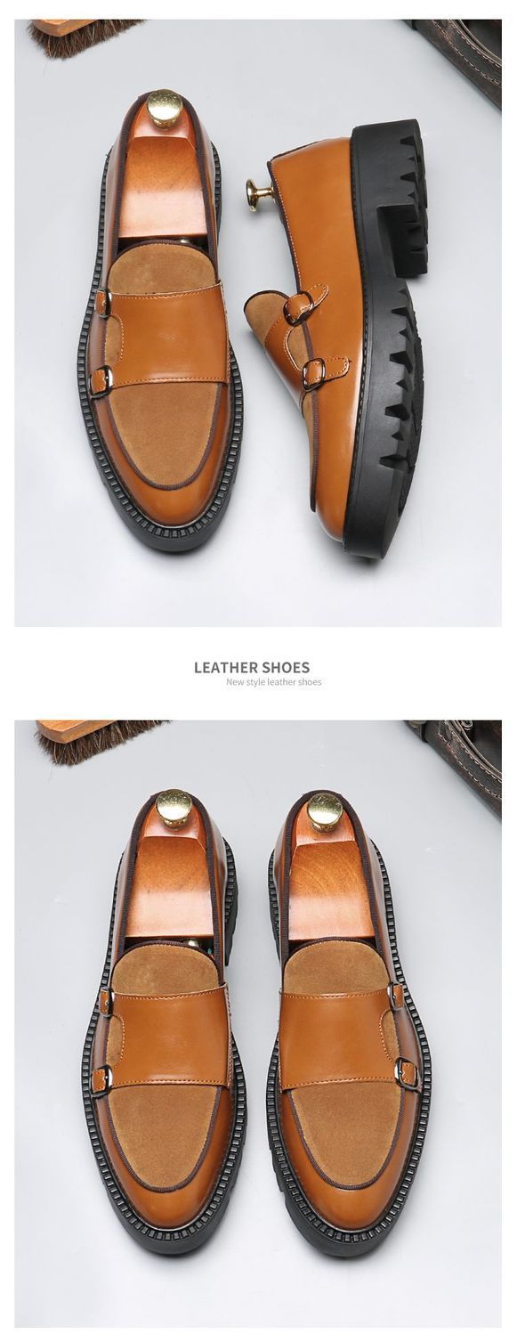 Neuer Derby für Herren, Sommer-Slip-On-Lederschuhe im britischen Stil, trendige Business-Herrenschuhe mit dicker Sohle in großen Größen_voghion.com