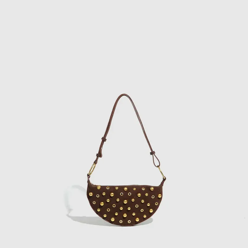 Eyelet Rivet Heavy Craft Polka Dot Crossbody Punk Style Shoulder Metallic Women's Bag_voghion.com