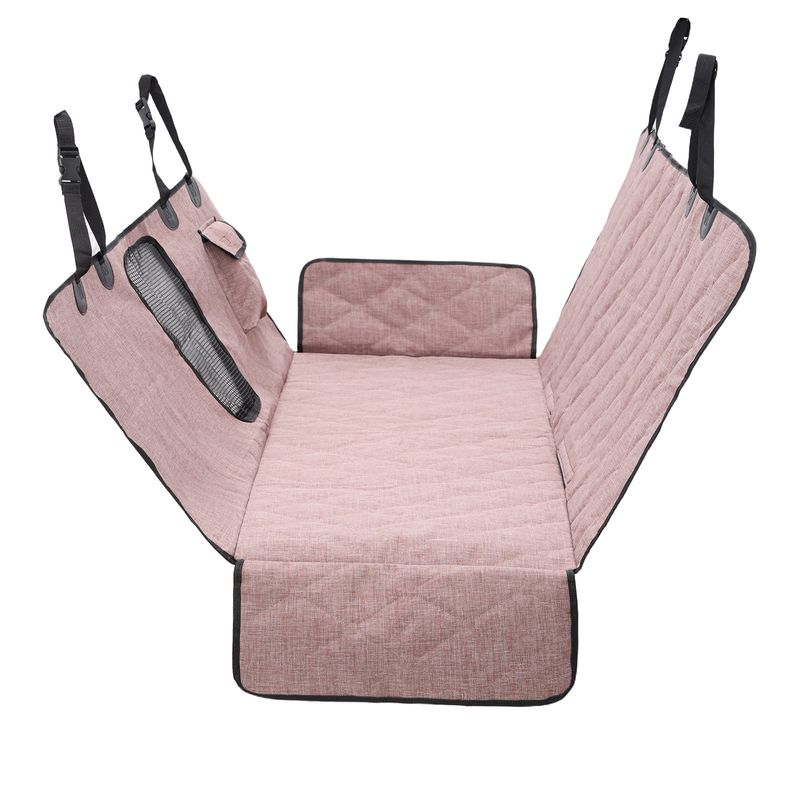 Su Geçirmez Arka Koltuk Evcil Hayvan Arabası Dörtlü Bir Arada Çıkarılabilir Fermuarlı Köpek Matı_voghion.com