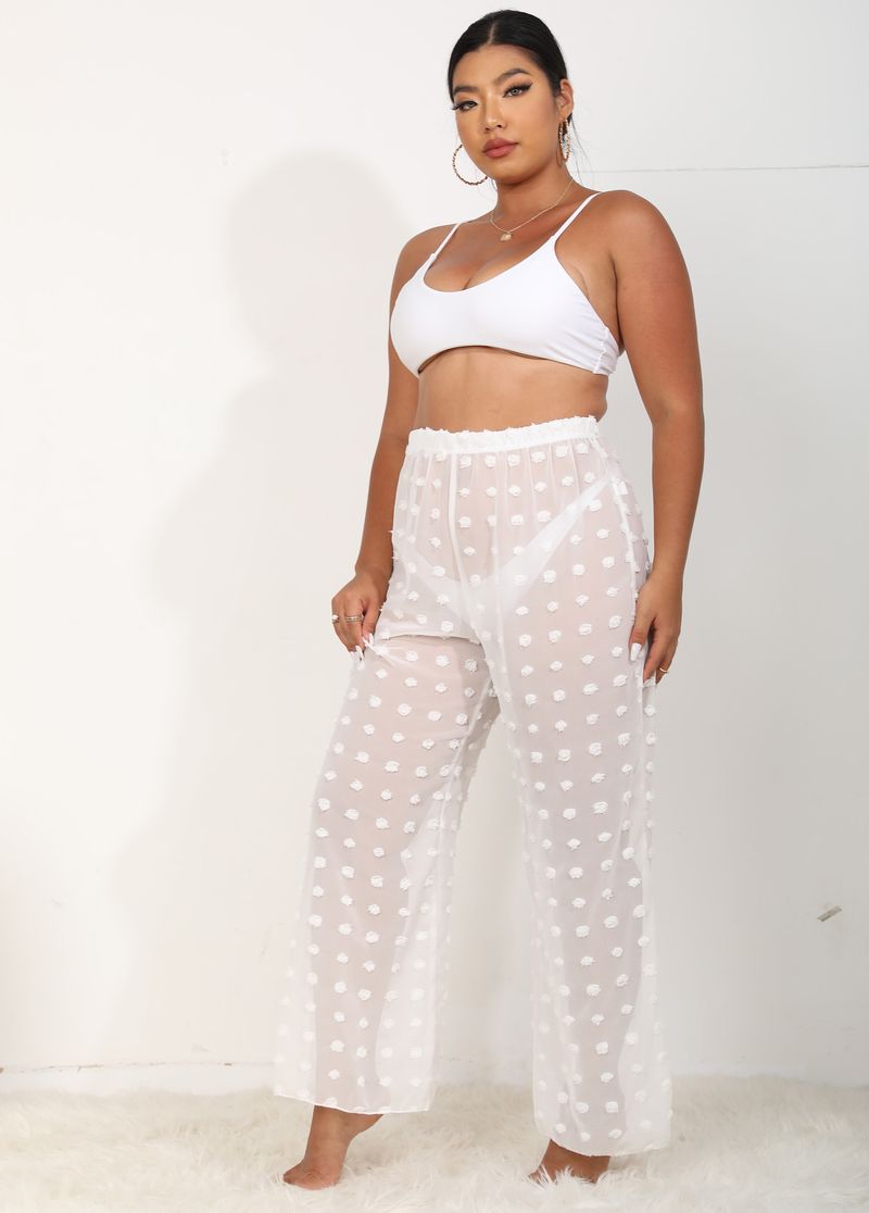 plus size γυναικεία ρούχα σέξι διαφανές τρισδιάστατο σιφόν παντελόνι παραλίας παντελόνι φαρδύ ίσιο παντελόνι καθημερινό παντελόνι_voghion.com