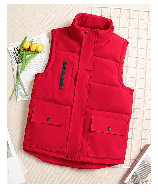 Gilet matelassé unisexe brodé avec logo personnalisé – Veste de travail légère et chaude pour l'image de marque de l'entreprise_voghion.com