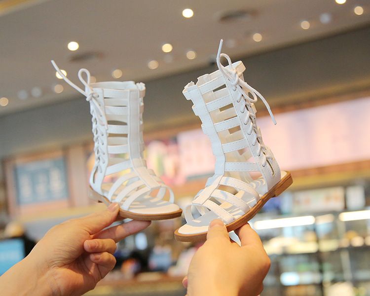 Mädchen 2023 Neue Mode Kleine Mädchen Prinzessin Schuhe Sommer Mittelschule Kinder High Bang Open Toe Römische Sandalen_voghion.com