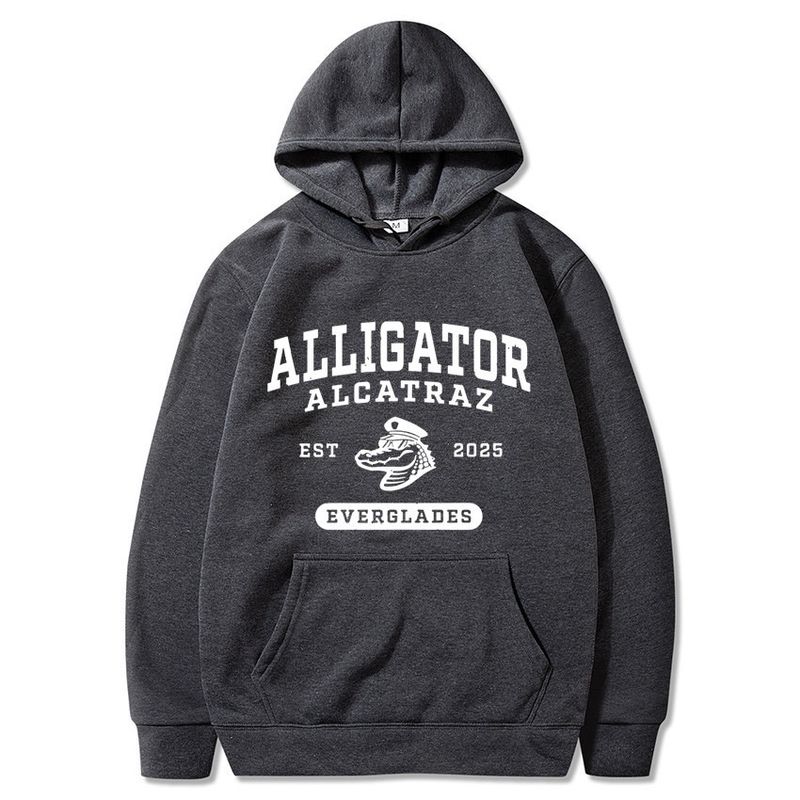 Lustiges, modisches und einzigartiges Unisex-Sweatshirt mit Kapuze und langen Ärmeln von Alligator Alcatraz_voghion.com