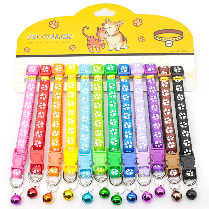 12 pezzi all'ingrosso mix di colori collari anti-smarrimento per cani, animali domestici, gatti, cuccioli, collare con fibbia con campanello, 6 colori, impronta_voghion.com