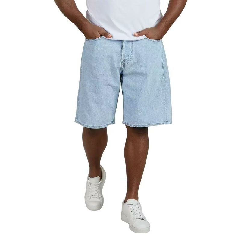 Sommer Dünne Hellblaue Denim Shorts männer Gerade Lose Vielseitig Hübsche Shorts Trendy_voghion.com