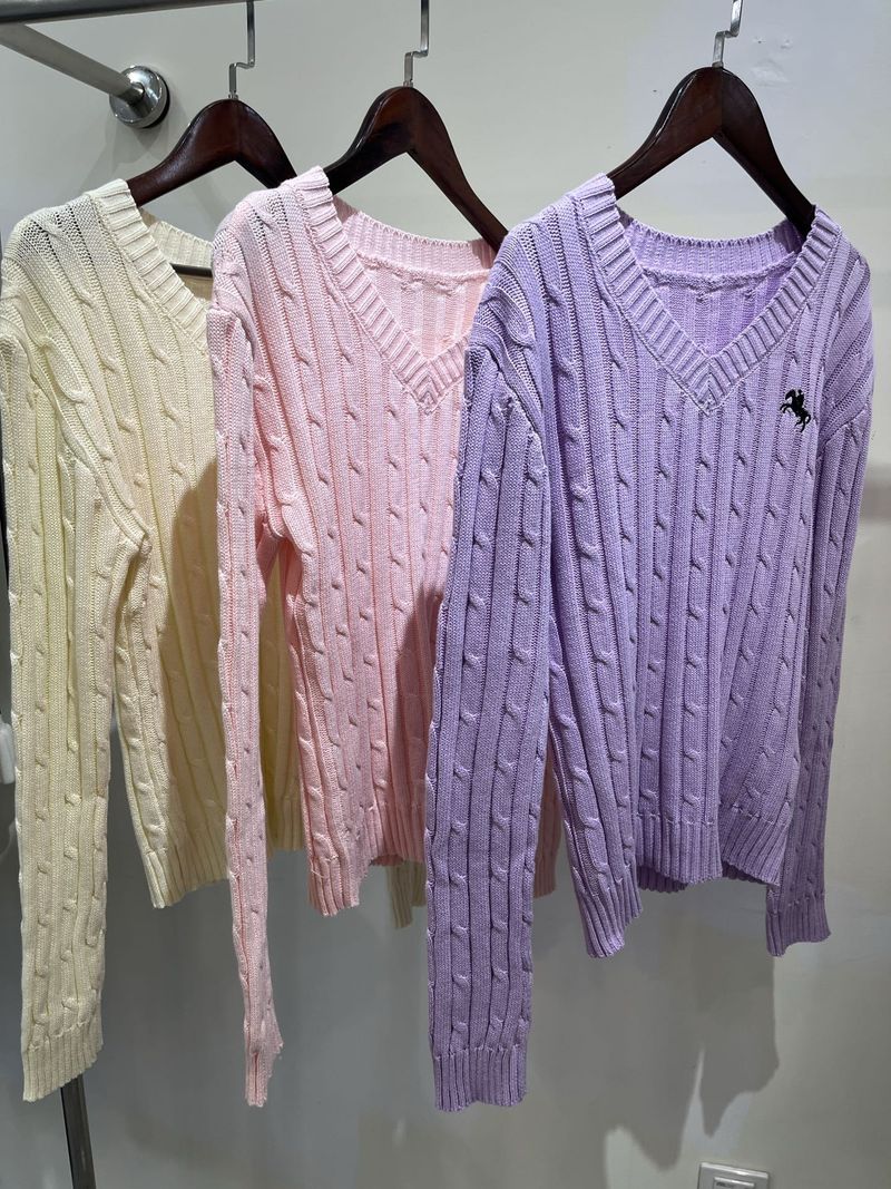 Pull élégant en maille à col en V pour femme - Pull en chenille douce avec broderies, chemisier ample à manches longues pour le printemps et l'automne._voghion.com