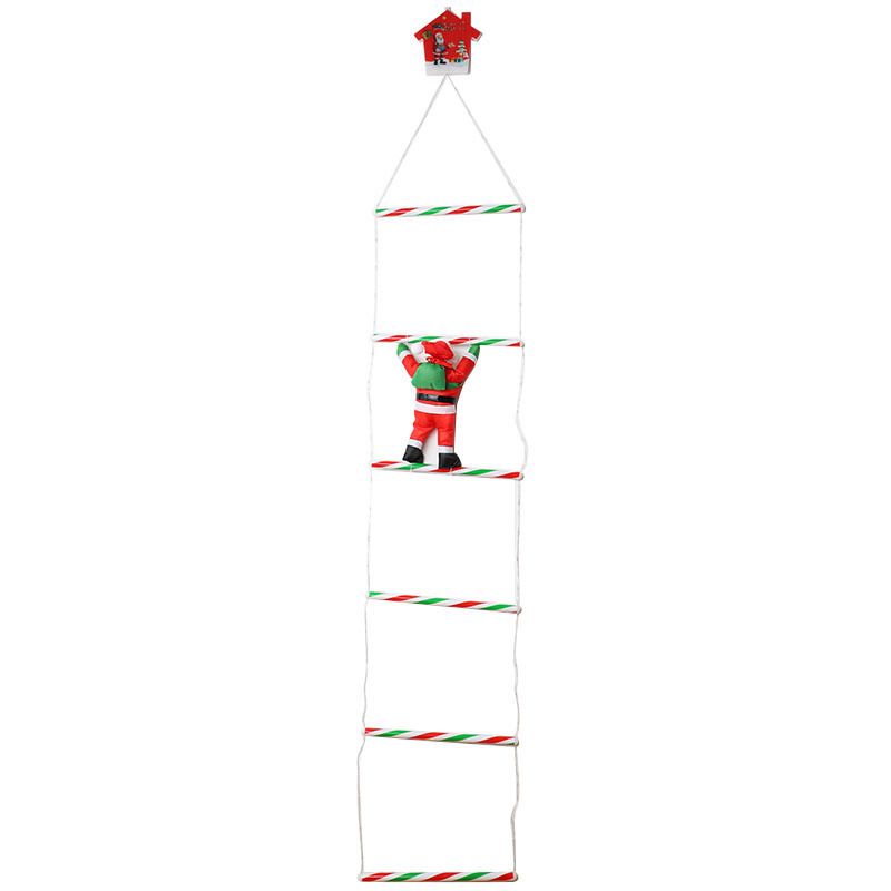 Decorazione da parete a LED con albero di Natale e scala di Babbo Natale, luci colorate per esterni_voghion.com